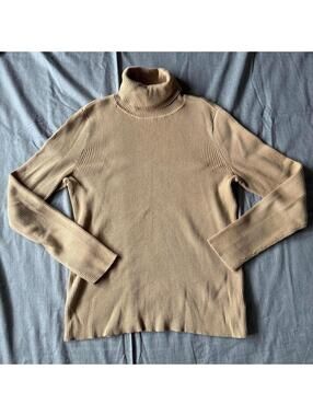 Vintage Lauren Ralph Lauren Size Large Ribbed Turtleneck Tan Turtleneck Sweater